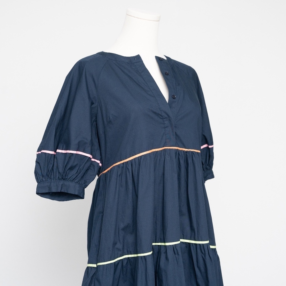 English Factory | Short Puff Sleeve Dress with Piping Detail - Picture 10 of 14